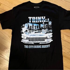 Black Short Sleeve Tee with Classic Car Design